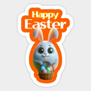 Bunny Chick In Easter Day Sticker